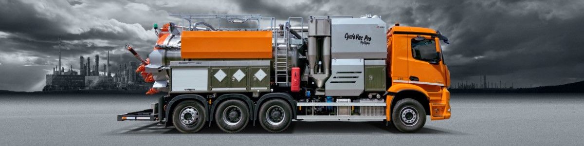KOKS CycloVac SkyTipper vacuümwagen voor droge en natte stoffen